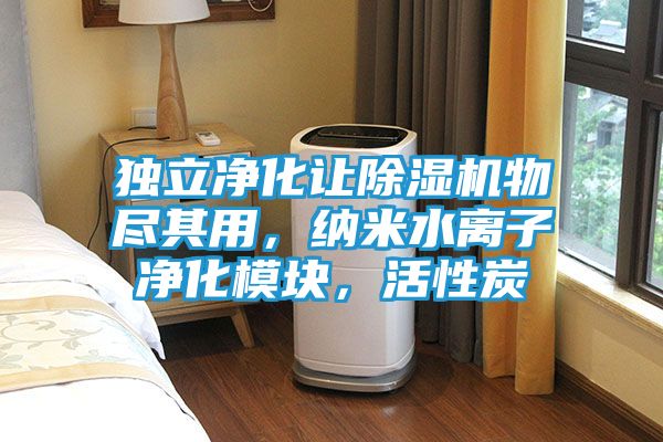 独立净化让除湿机物尽其用，纳米水离子净化模块，活性炭