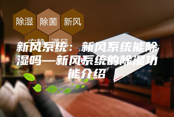新风系统：新风系统能除湿吗—新风系统的除湿功能介绍