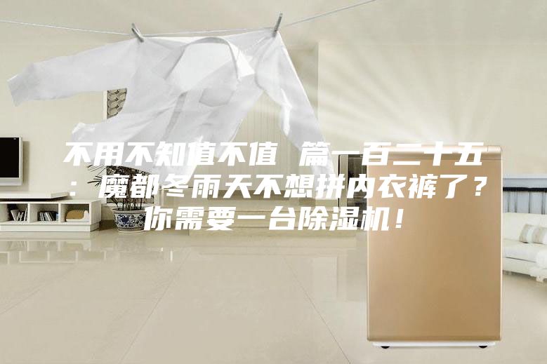 不用不知值不值 篇一百二十五：魔都冬雨天不想拼内衣裤了？你需要一台除湿机！